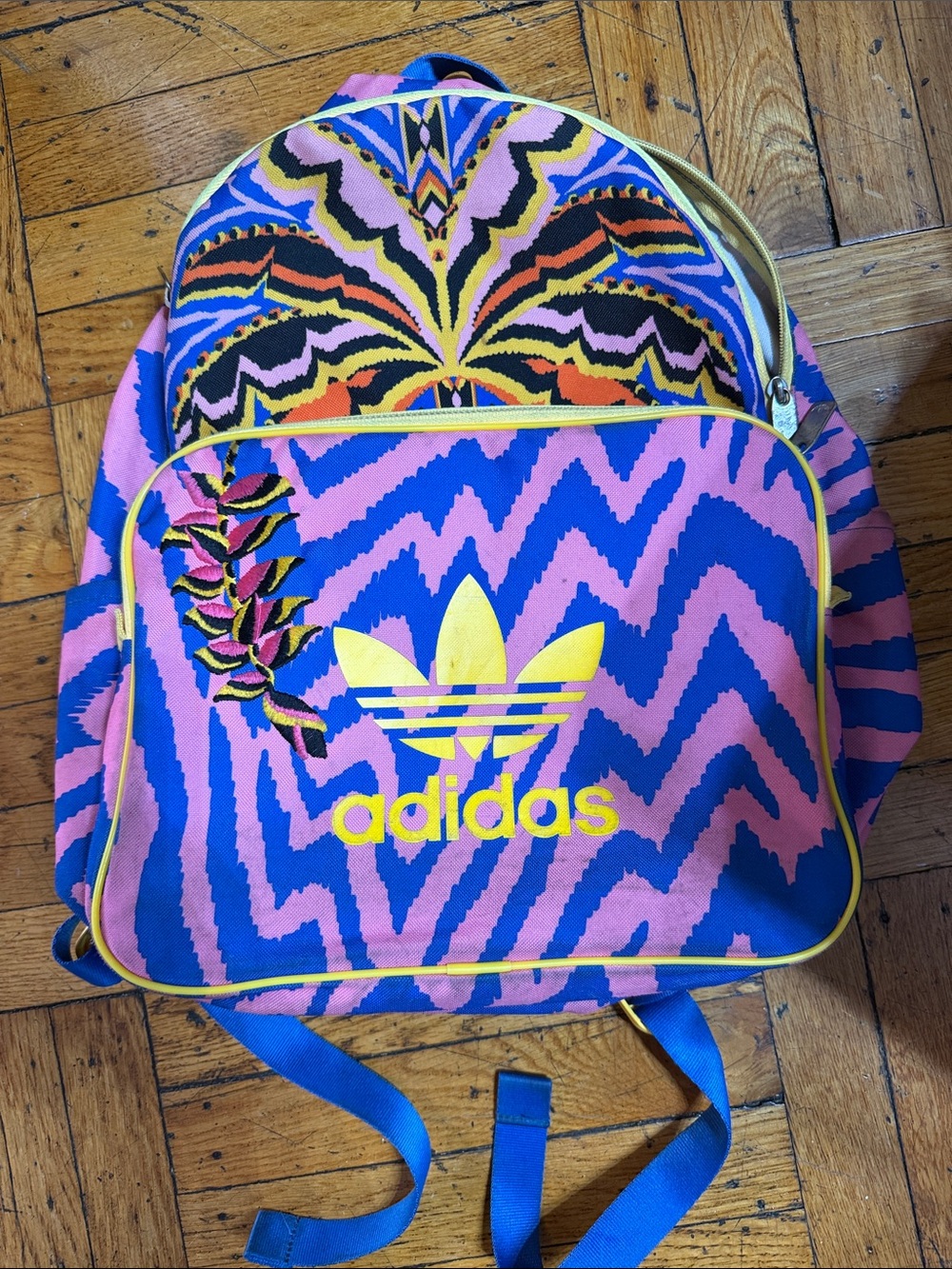 adidas Pink, Blue & Yellow Graphic Trefoil Backpack
